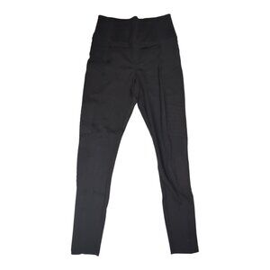 Athleta Delancey Moto Tight Womens High-Waisted Black Leggings With Ankle Zipper